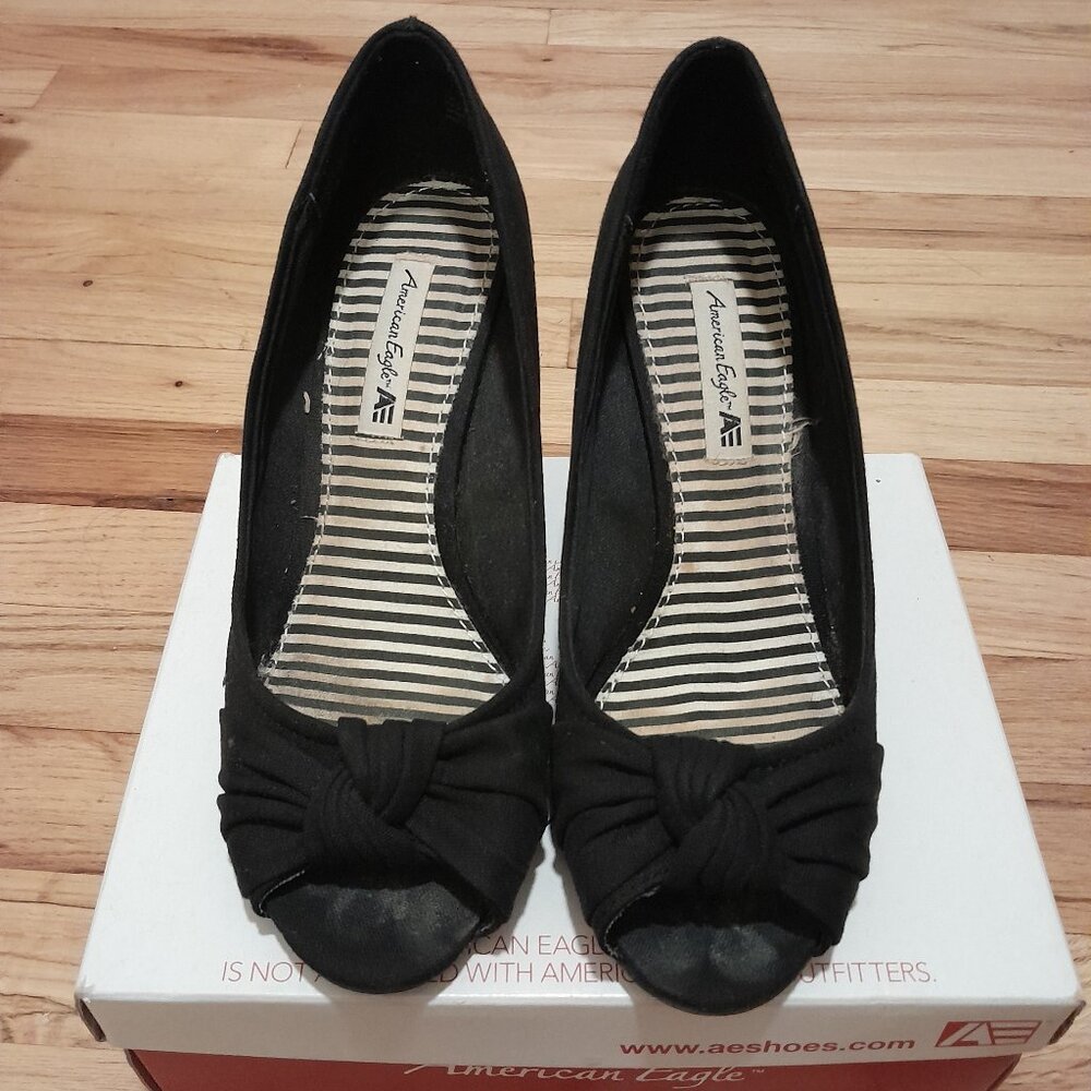 American Eagle Black Wedge Shoes